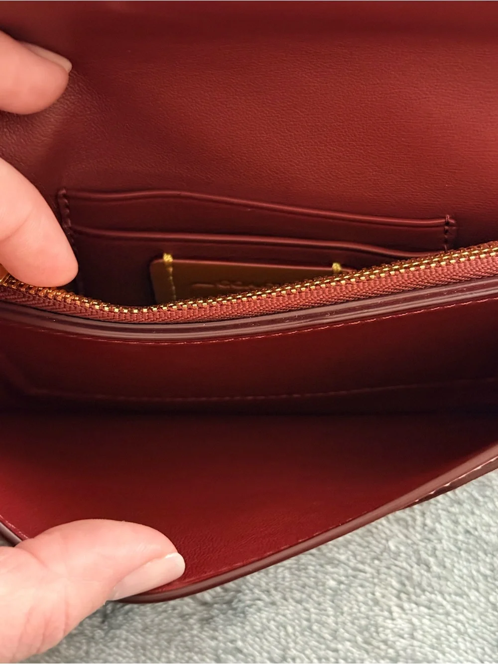 Coach 1941 rose clutch glove tanned leather